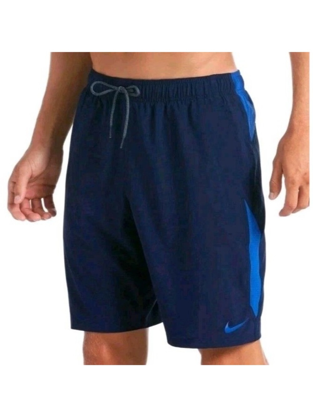 Nike Men’s Navy Swim Trunks with Light Blue Side Panels
